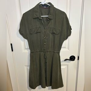 Tommy Hilfiger Utility Dress Army Green Short Sleeve‎ with pockets